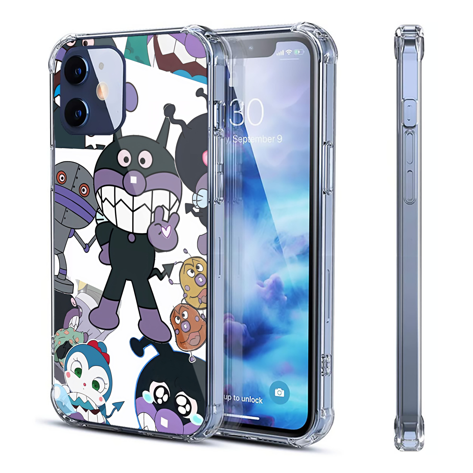 （画像用） アンパンマン Anpanman 【iPhone 12シリーズ対応】透明スマホケース（クリアソフトケース）